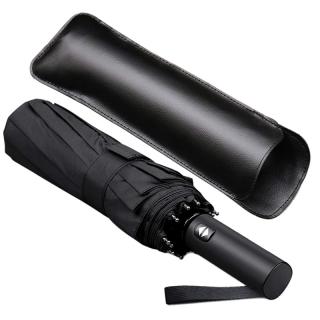 12 Ribs Windproof Travel Umbrella With Teflon Canopy Lengthened Handle_1